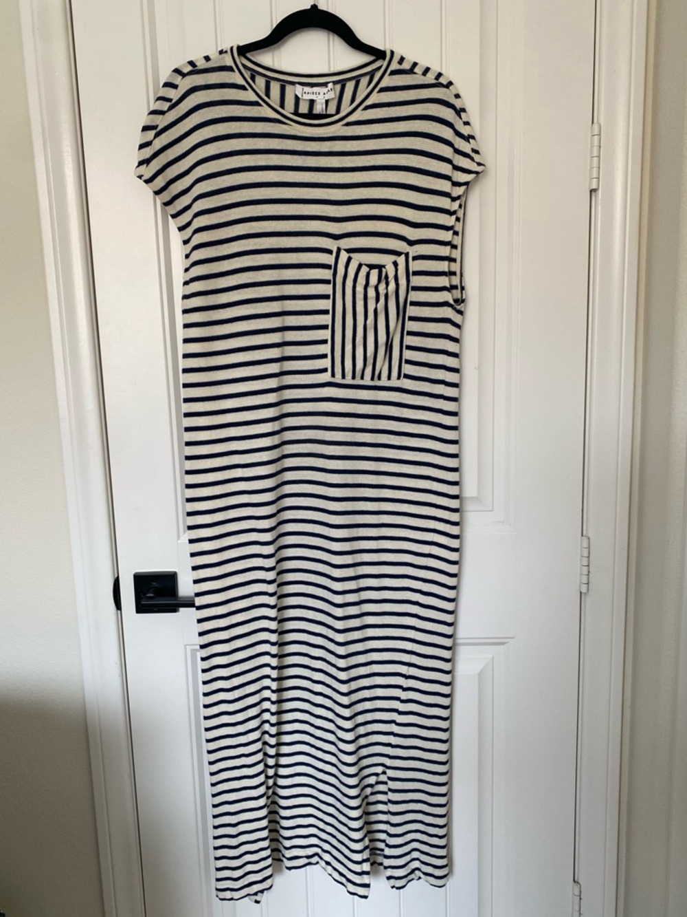 Apiece Apart | Elodie Tank Dress in Navy/Cream Stripe - Picture 3 of 15